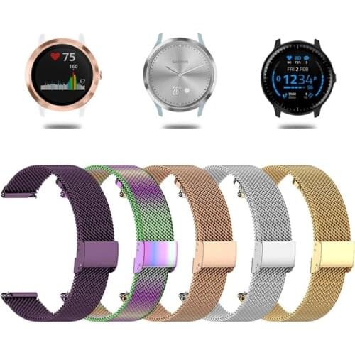 For Garmin Vivoactive 3 4 4S Strap Milanese Metal Watch Band For Garmin Forerunner 245/645 Vivomove HR Venu Sq 2 2s Bracelet
