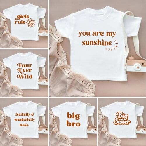 Big Sister Shirt Big Brother Toddler Tee Little Sister Shirt Little Brother Big Bro/Sis Pregnancy Reveal Children Fashion Tshirt