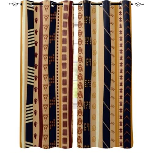 Indian Pattern Texture Window Curtains for Living Room Luxury Kitchen Bedroom Drapes Home Decor Backdrop Curtain
