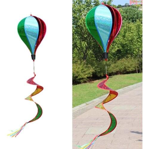 Hot Air Balloon Toy Windsock Striped Rainbow Windmill Spinner Garden Lawn Yard Ornament Outdoor Party Supplies Drop Shipping