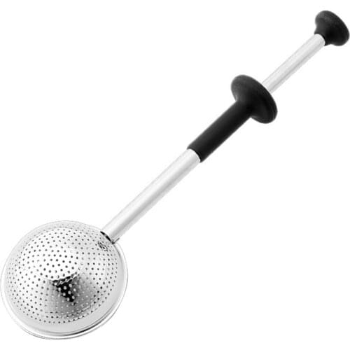 Stainless steel tea ball retractable tube press type tea maker portable tea ball tea leaking seasoning teapot household reusable