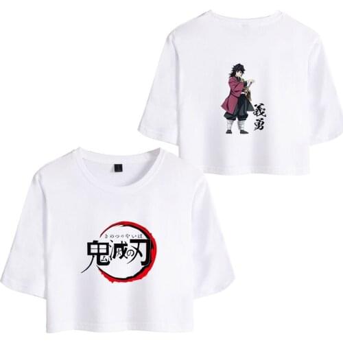 2020 Demon Slayer oversized t shirt women Womens Fashion Short T-Shirt Clothing kpop Cut Tops Demon Slayer tshirt