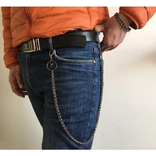 1set Fashion Metal key chain 650mm Hip Hop Punk Pants Trousers Wallet Key Chain Motorcyle Jean Gothic Rock DIY Craft Decor