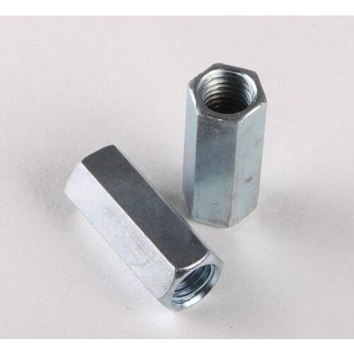 1PCS Low Price Galvanized Hex Nut Screw Coupling Nut Lengthened Nut M6 *20
