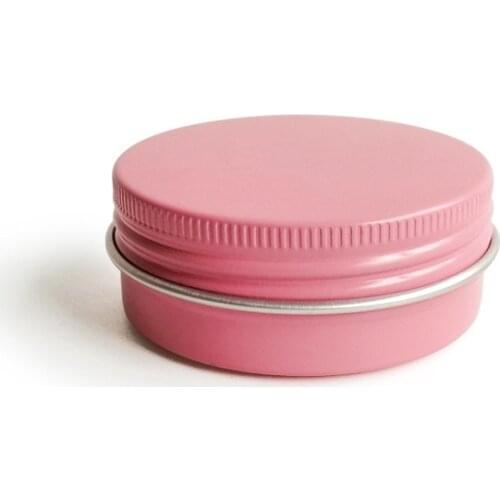 100pcs 30g 1oz Pink Empty Cream Jar Round Tin Cosmetic Lip Balm Containers Nail Craft Pot Refillable Bottle Screw Thread Lids