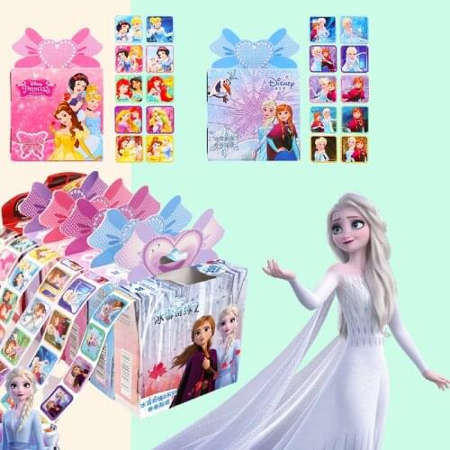 200 Sheets In a Box Disney Frozen 2 Elsa Anna Cartoon Stickers Princess Sofia Kids Removable Diary Notebook Decor Sticker