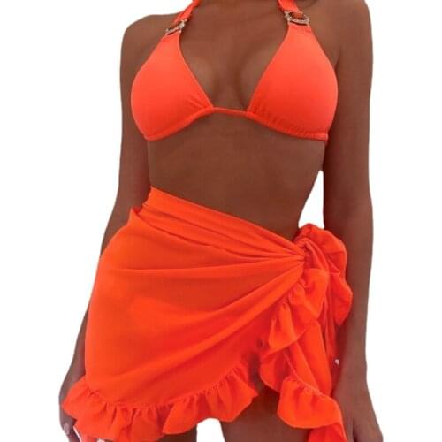 2021 Thin Mesh Mini Ruffle Skirts Women Cover Up Tassel Dress Bikini Candy Color Bathing Skirt Women Swimsuit Beachwear Wrap