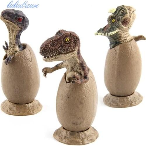 3pcs/lot Simulation Half-hatched Dinosaur Eggs Toy Dinosaur Handmade Model with Base for Kids Gift