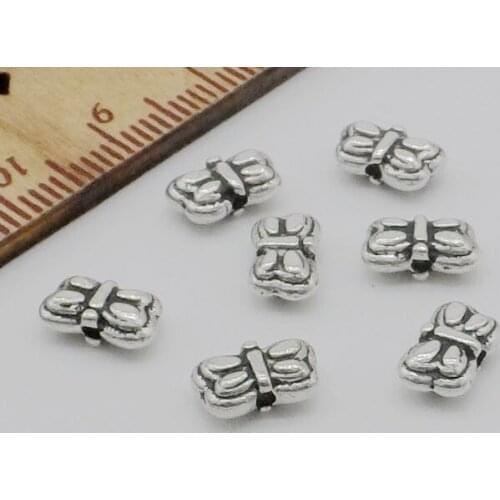 Free Shipping 300Pcs Tibetan Silver Butterfly Spacer Beads 9x5mm For Jewelry Making Craft DIY
