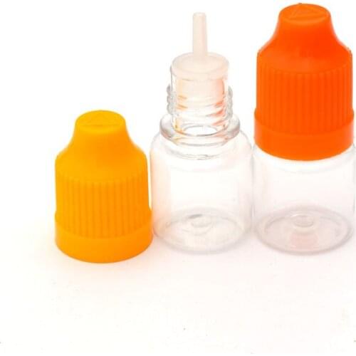 5pcs 3ml Clear PET Plastic Dropper Bottle For Liquid Empty Container With Child Proof Cap And Long Tip Vial