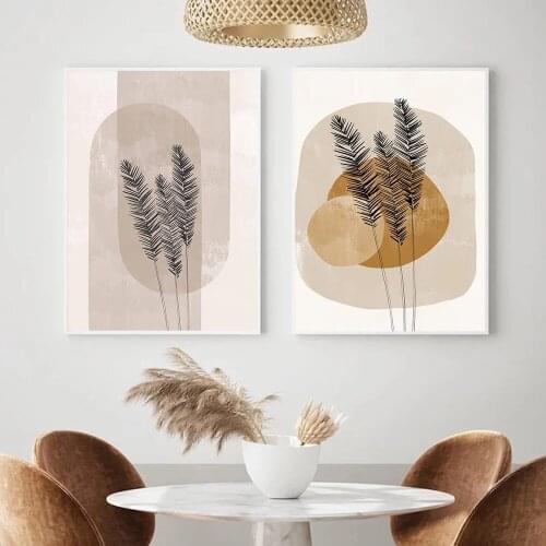 Abstract Wall Art Minimalist Plant Geometry Posters and Prints Canvas Paintings for Living Room Bedroom Corridor Decoration