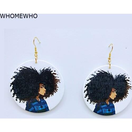 Bohemia Wood Africa Tribal Natural Hair Punk Girl Drop Earrings Vintage Retro Wooden African Hiphop Jewelry Club Accessories New