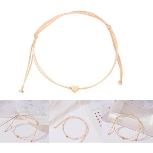 New Single Korean Version of the Sweet and Simple Line Bracelet Love Jewelry Fine Bracelet Heart-shaped Small Heart R C8F2