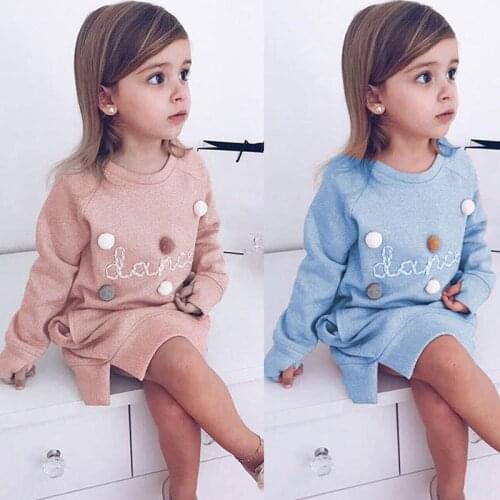 Child Baby Girls Warm Dress Autumn/Winter Plush Ball Long Sleeve Mini Stright Dresses Girls Party Princess Dress Clothes