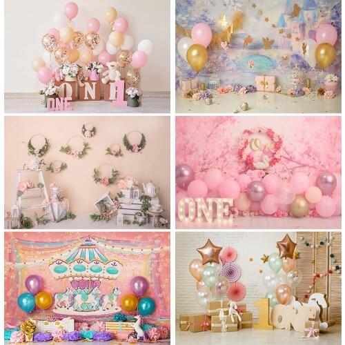 Baby Girl 1st Birthday Interiors Decor Photography Background Newborns Photo Booth Backdrop for Photographic Studio Photocalls