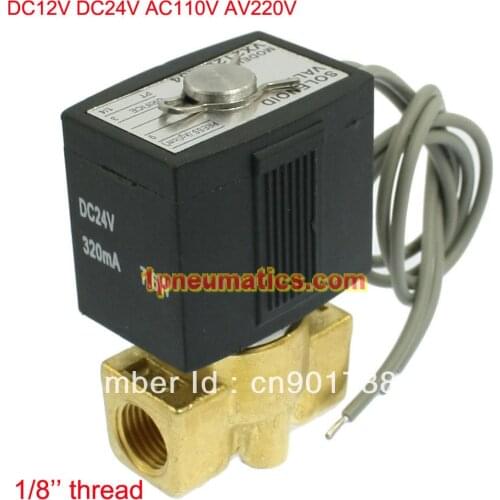 Free Shipping 1/8" Female Thread Electric Solenoid Valve B20N 12V DC Air Gas Diesel VX2120-06 DC24V/AC110V or AC220V as Option