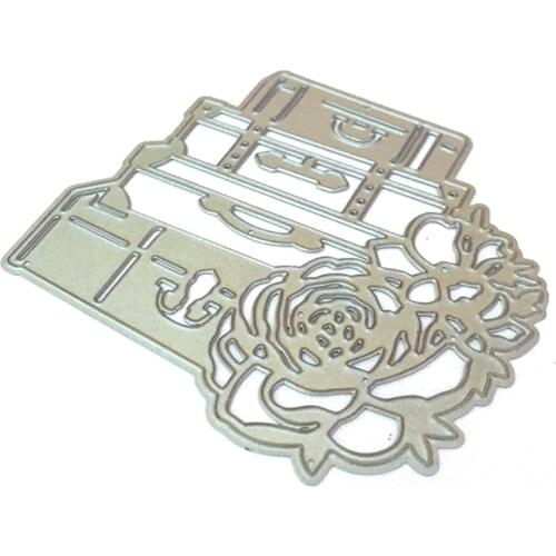 DIY Printing Luggage Flower Carbon Steel Mould, Clear Stamp Embossing Mold for Paper Card and Craft Gift Making