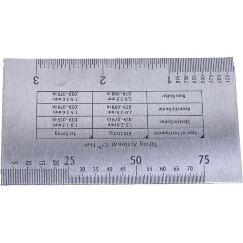 Durable Acoustic Electric Guitar String Action Ruler Gauge Tool in/mm for Guitar Bass Mandolin Banjo Measuring Tools