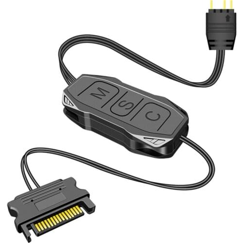 COOLMOON RGB Controller Cable,PC 5V 12V ARGB CPU Case Cool Fan LED Light Strip Lamp Bar Water Cooling HUB Adapter