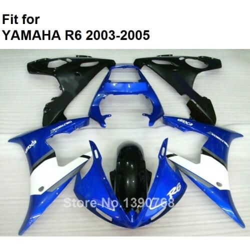 Bodywork kit for Yamaha fairings YZF R6 2003 2004 2005 blue black white fairing set YZFR6 03 04 05 DB01