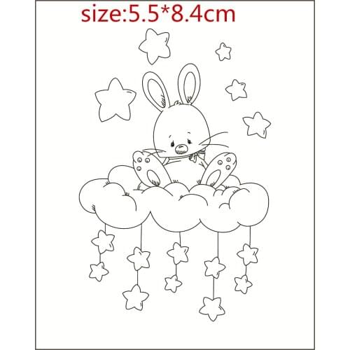 Rabbit Transparent Silicone Rubber Stamp And Metal Die Sheet Cling Scrapbooking DIY Cute Pattern Photo Album Stamp