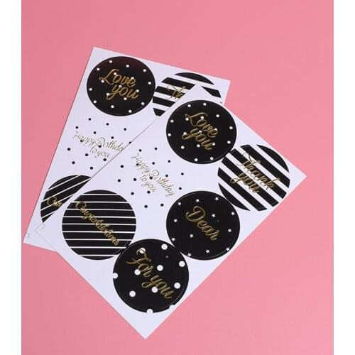Round Thank You For You DIY Sealing Stickers Stripe, Dot Love You Gift Paper Seal Scrapbooking Labels 60PCS/LOT