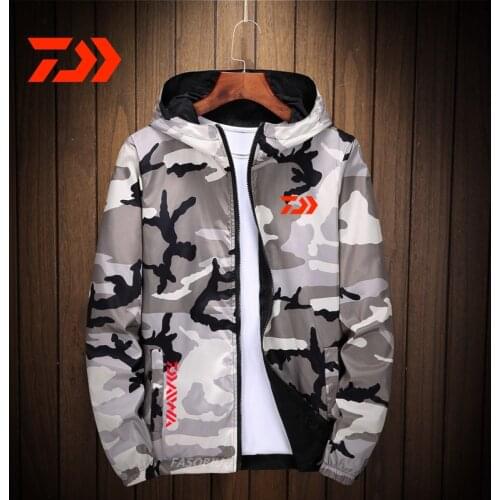 Daiwa Mens Spring Autumn Military Camouflage Fishing Jacket Tactical Clothing Multi-color Mens High-quality Fishing Clothing