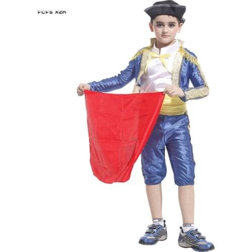 M-XL Boys Spain matador Cosplay Kids Children Halloween Spanish bullfighter Costume Carnival Purim parade Stage Play Party dress