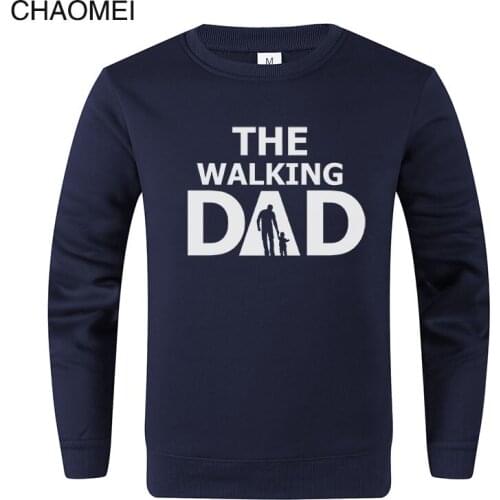 2019 Spring Autumn Thicken Warm Fleece O-neck Men Sweatshirt Fear The Walking Dad Mens Fashion Casual Hoodie Clothing C77