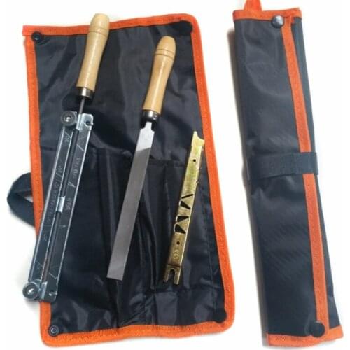 5Pcs Chainsaw Sharpening Filing Kit 5.2mm File Fit for 3/8" Pro Chain W/ Pouch