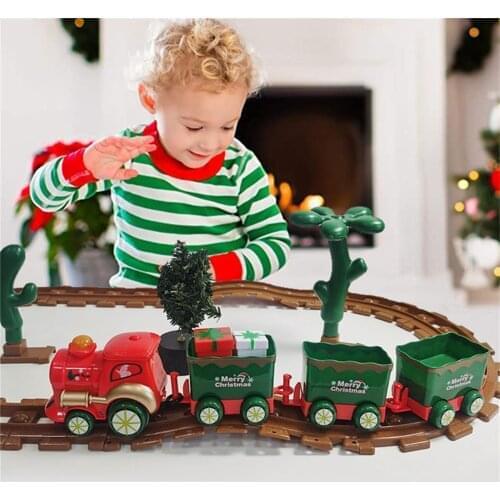 Vocal Toys Train Set with Lights And Sounds Christmas Set Railway Tracks Classic Parent Child Interactive