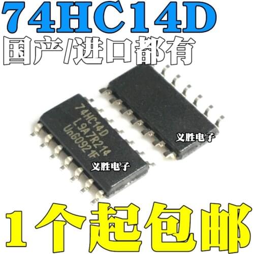 New and original 74HC14D Logic IC CMOS Schmitt trigger SOP14 Six inverting Schmitt trigger patch SOP14 integrated circuit IC chi