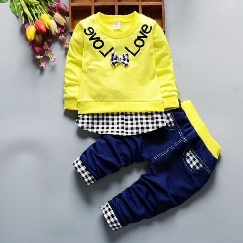 Girl Long Sleeve Clothes Kids Children Costumes For Boy Baby Set From Toddler Fall Clothes 2021 Autumn Coat ChildrenS Bow Suit