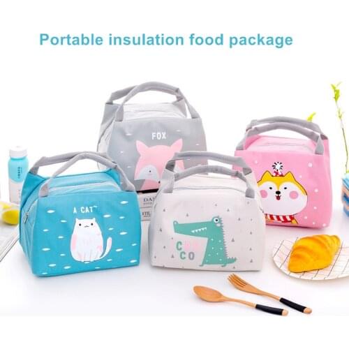 Portable Insulated Thermal Food Picnic Lunch Bag Box Cartoon Bags For Women Girl Kids Children