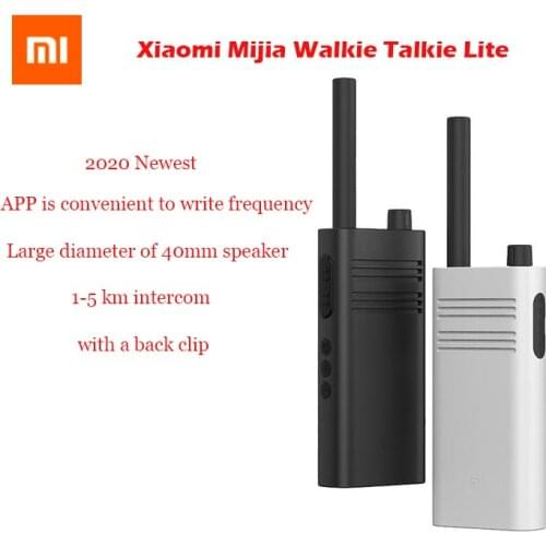 2020 Original Xiaomi Mijia Walkie Talkie Lite Civil 5 Km Intercom Outdoor Handheld Mini Radio Talkie Walkie Work For Mi home app
