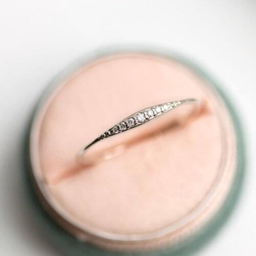 Simple Cubic Zircon inlay Thin Rings for Woman Charm wedding Party Finger Jewelry girl Gift Dropshipping