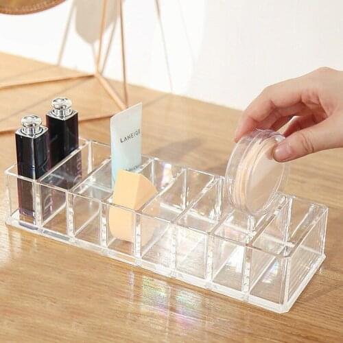 Clear Acrylic Brush Lipstick Holder Makeup Organizer Cosmetic Tools Case Powder Storage Box Make up Organizador