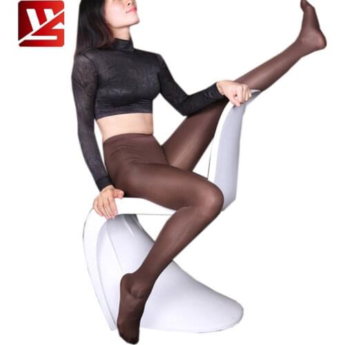 Sexy Women High Waist Legging MIlk Ice Silk Smooth Transparent See Through Pencil Stockings Pants Full Length Candy Color F31