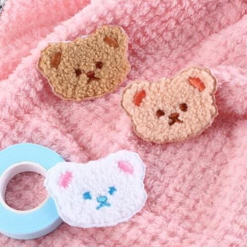 Cute Cartoon Bear Patches Iron On Transfers For Clothing Bags T Shirt Bear Thermal Stickers On Clothes Embroidered Applique