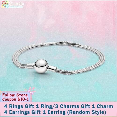 Smuxin 925 Sterling Silver Bracelets Silver Multi Snake Chain Bracelet Women DIY Jewelry Making Girl Birthday Gifts