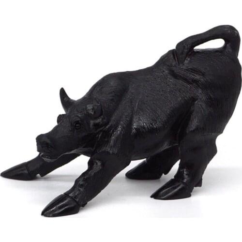 Cow Statue Black Obsidian Stone Figurine Crystal Healing Reiki Home Decor2 .83"