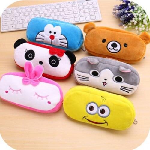 Students Stationery Bag Pencil Case Cartoon Bikachu Rick Soft Pen Bag Toys Children Plush Doll Wallet Collection Toys K0068