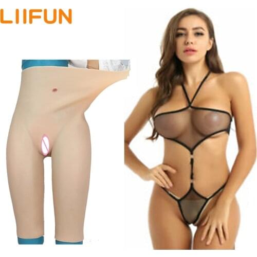 Transgender Shemale Gaff Soft Tits Silicone Fake Vagina Underwear Panties Men Penetratable Vagina Boxer Briefs for Crossdresser