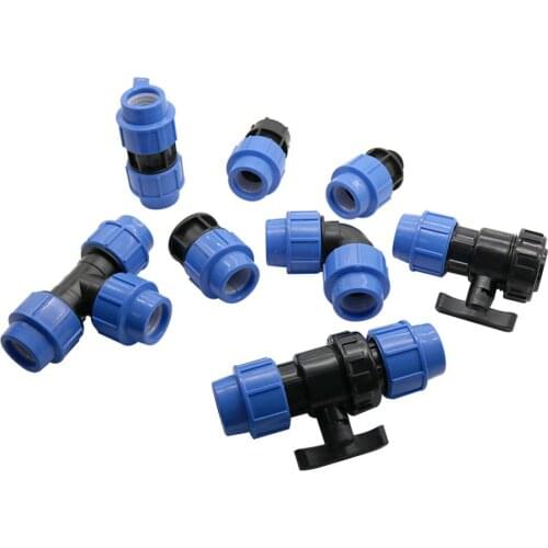 ID 20mm Straight Tee Elbow 1/2" Thread Type Connectors Valve and Plug Garden Irrigation Water Pipe Connection Adapters 1 Pc