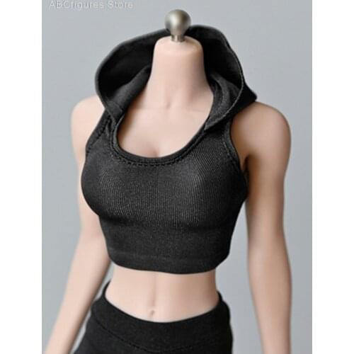 In Stock 1/6 Hooded Sleeveless Vest Clothes Female Fit 12'' PH TBL JIAOU DOLL Body