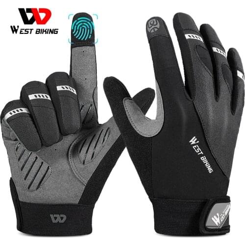 WEST BIKING Cycling Gloves Anti-slip Anti-sweat Half Full Finger Men Women Gloves Breathable Sports Fitness Bike Bicycle Gloves