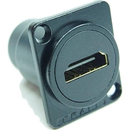 High quality 2pcs/lot HDMI HD 1.4 Socket Chassis Panel Mount with straight through for D-Type panel