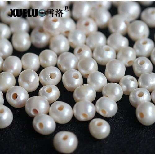 XUELUO 10pcs/pack 8-9mm Round Natural Real Cultured Freshwater Large Hole Pearl Beads Wholesale for DIY leather jewelry