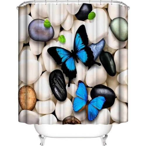 Butterfly Shower Curtain Hand-painted Color Big Butterfly Pattern Waterproof Multi-size Douchegordijn Bathroom Decor with Hooks
