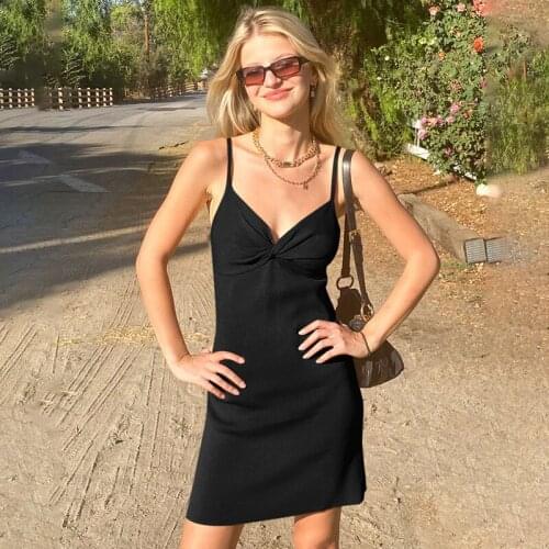 Womens Dress Sexy Sleeveless Backless Chest Knot Sling Dress for Party Vacation Travelling Shopping Dating Strap Dress